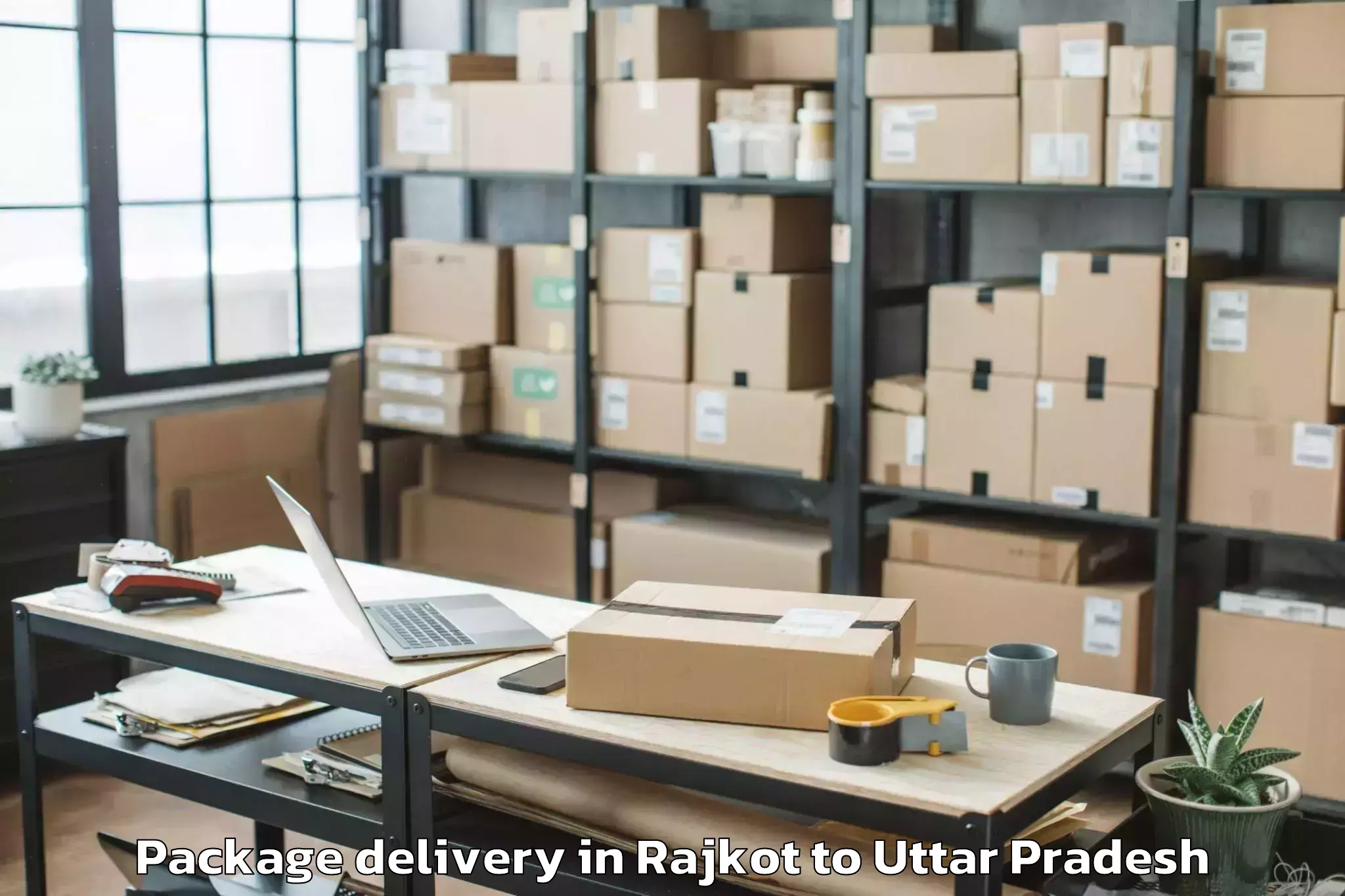 Quality Rajkot to Sampurnanand Sanskrit Vishvavi Package Delivery